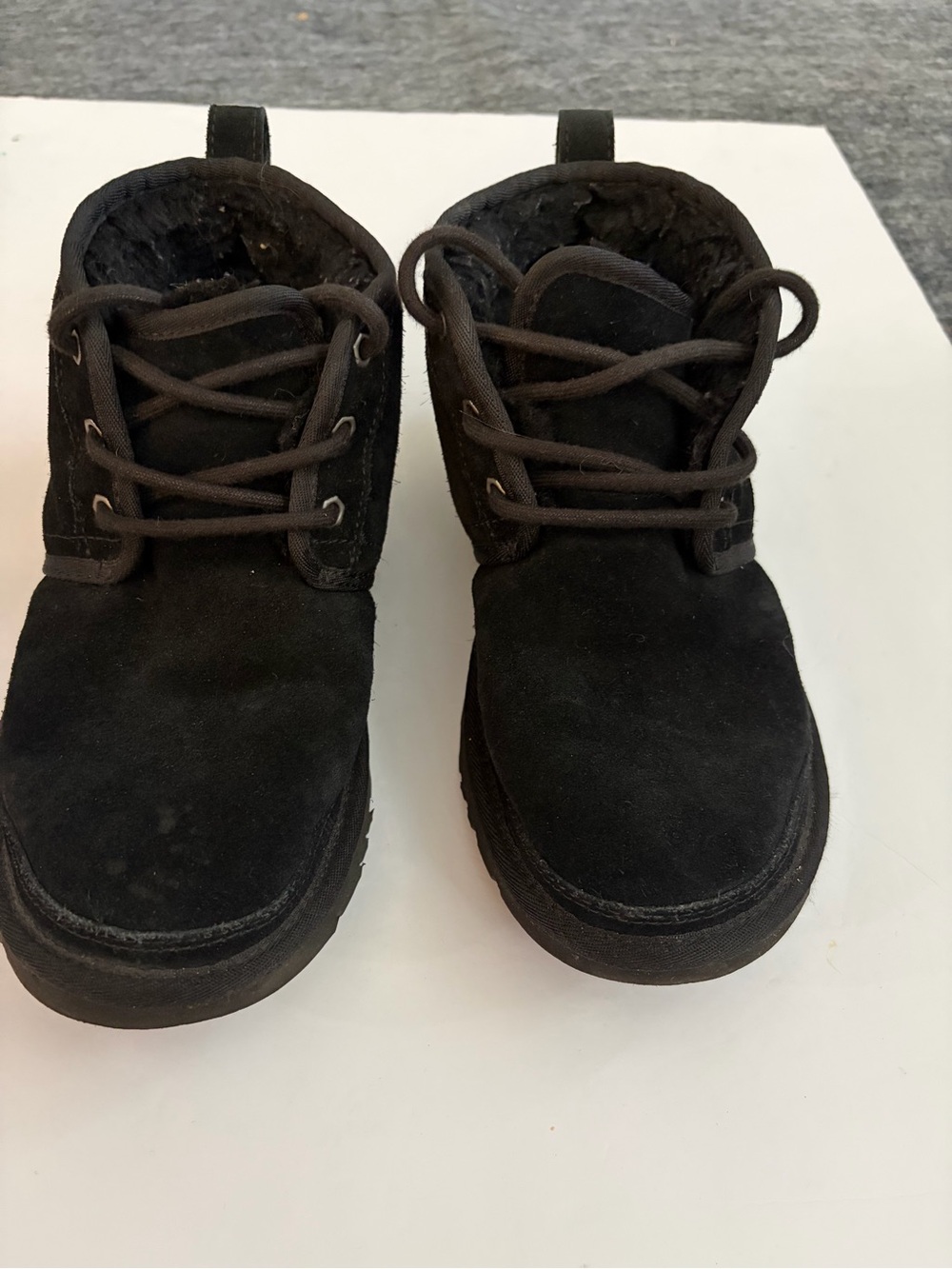 UGG Black Suede Lace-Up Ankle Boots